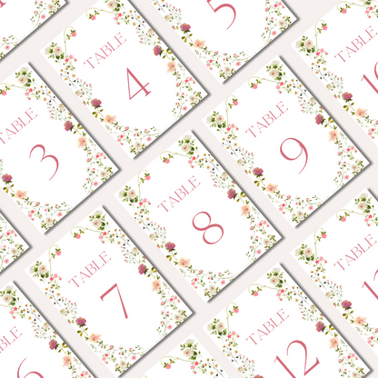 Table Numbers- Poppy