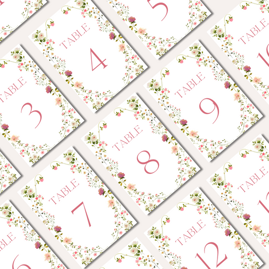 Table Numbers- Poppy