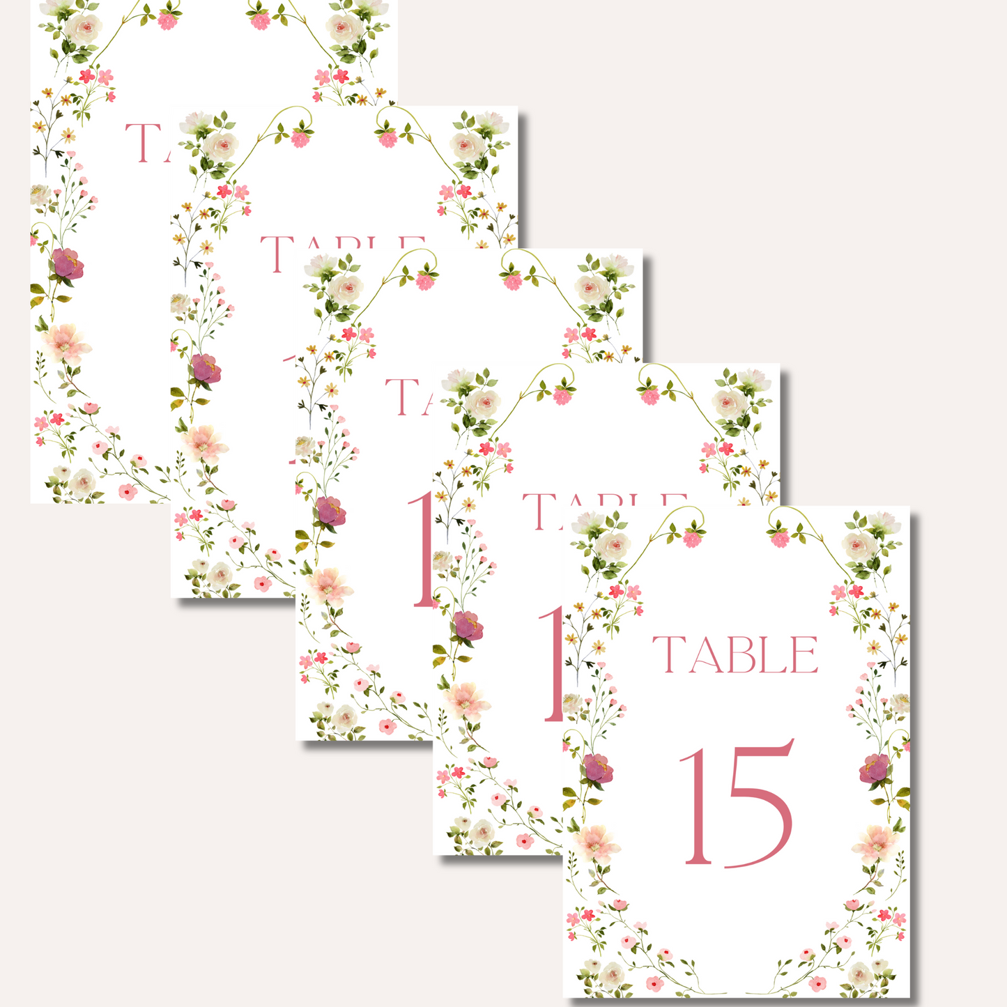 Table Numbers- Poppy
