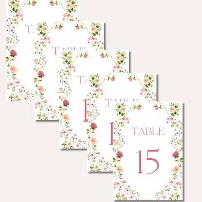 Table Numbers- Poppy