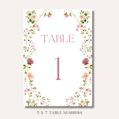 Table Numbers- Poppy