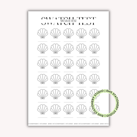 Shell Swatch Test Journal Inserts **Digital Download**