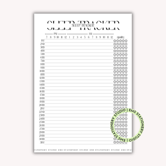 Sleep Tracker Journal Inserts **Digital Download**