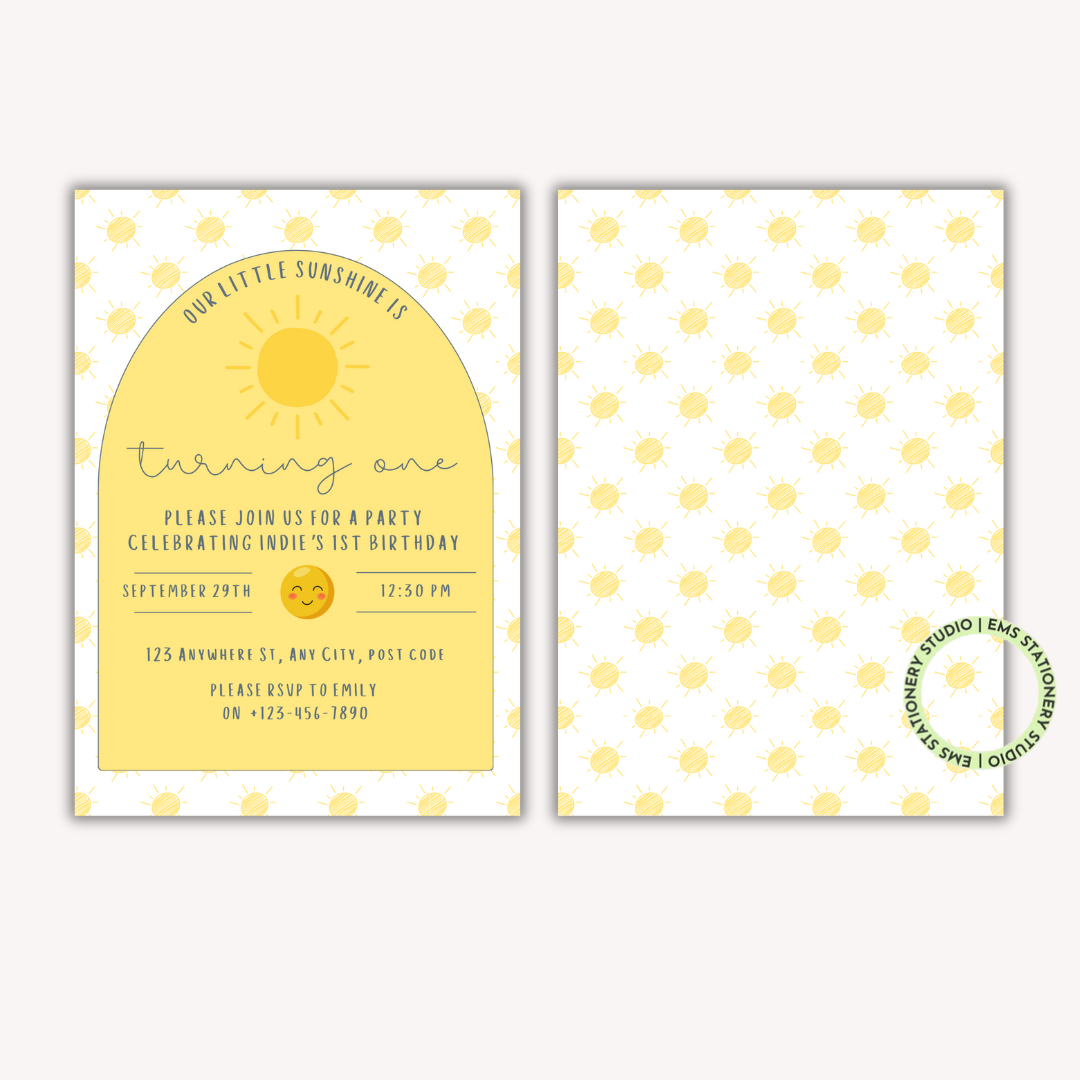 1st Year Around the Sun Party Invitation