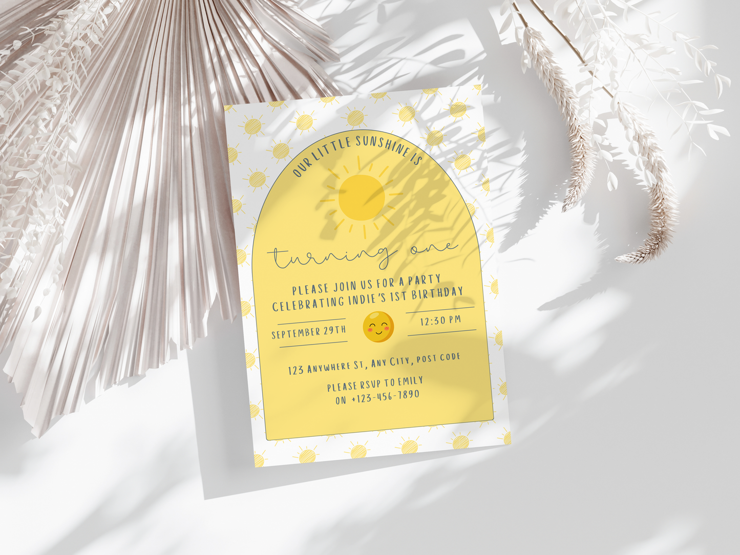 1st Year Around the Sun Party Invitation