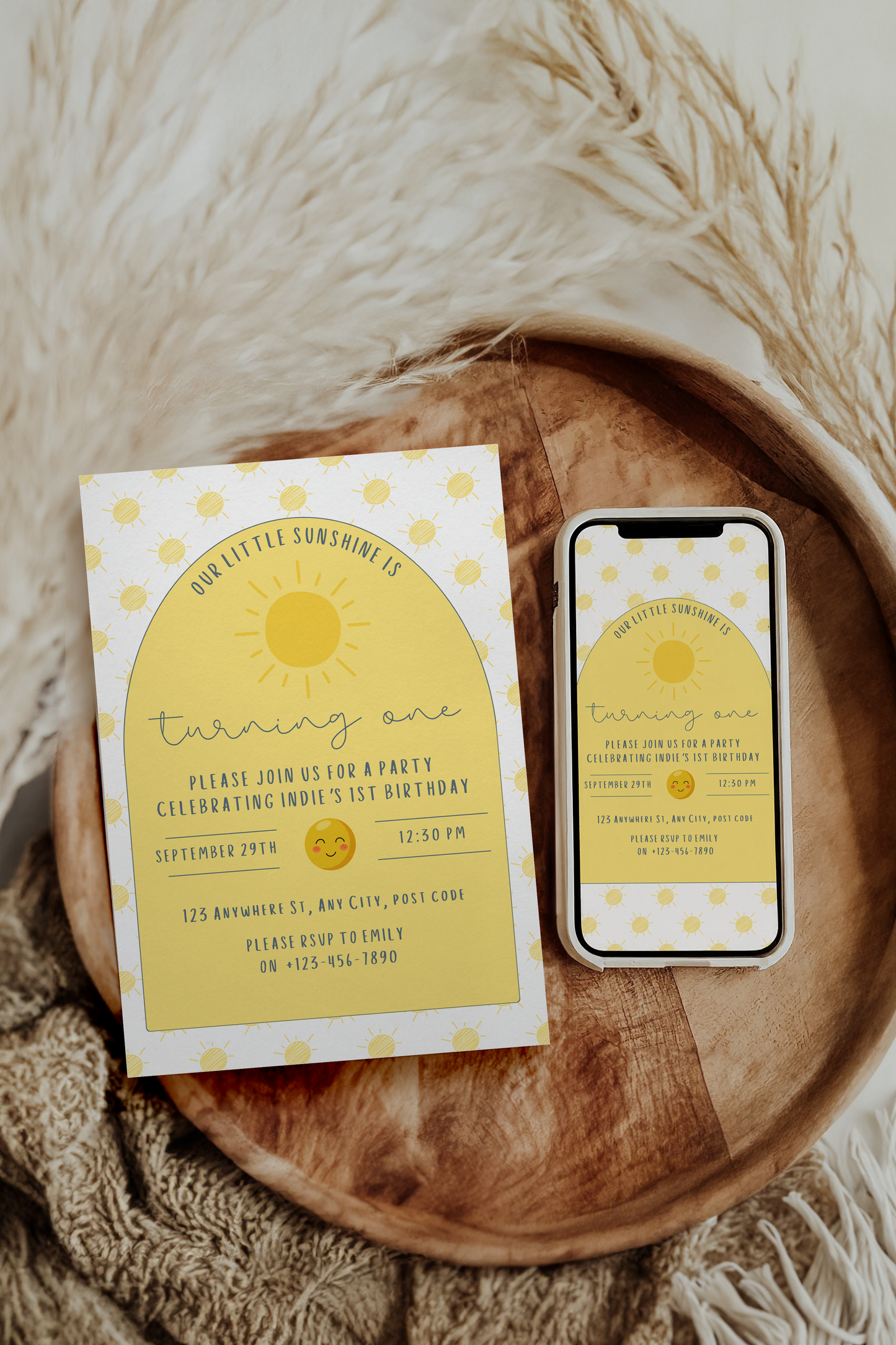 1st Year Around the Sun Party Invitation