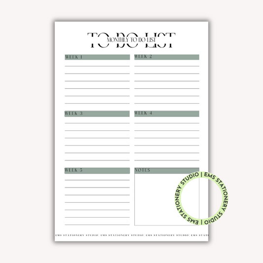 To Do List Journal Inserts **Digital Download**